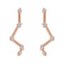 Sapphire Row Natural Diamond Constellation Ear Climbers - 14K Rose Gold (view 2)