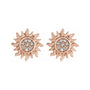 Sapphire Row Natural Diamond Sun Stud Earrings - 14K Rose Gold (view 2)