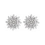 Sapphire Row Natural Diamond Sun Stud Earrings - 14K White Gold (view 2)