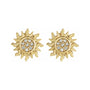 Sapphire Row Natural Diamond Sun Stud Earrings - 14K Yellow Gold (view 2)