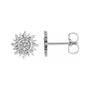 Sapphire Row Natural Diamond Sun Stud Earrings - Platinum