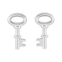 Sapphire Row Gold Petite Key Stud Earrings - 14K White Gold
