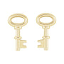 Sapphire Row Gold Petite Key Stud Earrings - 14K Yellow Gold (view 2)