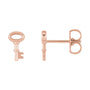 Sapphire Row Gold Petite Key Stud Earrings - 14K Rose Gold