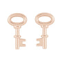 Sapphire Row Gold Petite Key Stud Earrings - 14K Rose Gold (view 2)