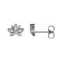Sapphire Row Gold Lotus Stud Earrings - 14K White Gold