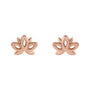 Sapphire Row Gold Lotus Stud Earrings - 14K Rose Gold (view 2)