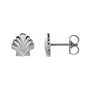 Sapphire Row Gold Seashell Stud Earrings - Platinum