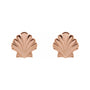 Sapphire Row Gold Seashell Stud Earrings - 14K Rose Gold (view 2)
