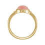 Sapphire Row Natural Gemstone Beaded Bezel Cabochon Ring - Pink Opal, 14K Yellow Gold (view 2)
