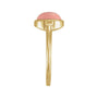 Sapphire Row Natural Gemstone Beaded Bezel Cabochon Ring - Pink Opal, 14K Yellow Gold (view 3)