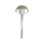 Sapphire Row Natural Gemstone Beaded Bezel Cabochon Ring - Jade, Platinum (view 3)