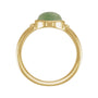 Sapphire Row Natural Gemstone Beaded Bezel Cabochon Ring - Jade, 14K Yellow Gold (view 2)