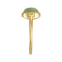 Sapphire Row Natural Gemstone Beaded Bezel Cabochon Ring - Jade, 14K Yellow Gold (view 3)