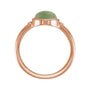 Sapphire Row Natural Gemstone Beaded Bezel Cabochon Ring - Jade, 14K Rose Gold (view 2)