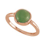Sapphire Row Natural Gemstone Beaded Bezel Cabochon Ring - Jade, 14K Rose Gold (view 4)