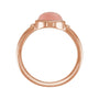 Sapphire Row Natural Gemstone Beaded Bezel Cabochon Ring - Pink Opal, 14K Rose Gold (view 2)