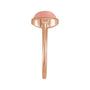 Sapphire Row Natural Gemstone Beaded Bezel Cabochon Ring - Pink Opal, 14K Rose Gold (view 3)