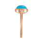 Sapphire Row Natural Gemstone Beaded Bezel Cabochon Ring - Turquoise, 14K Rose Gold (view 3)
