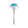 Sapphire Row Natural Gemstone Beaded Bezel Cabochon Ring - Turquoise, 14K White Gold (view 3)