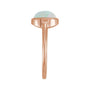 Sapphire Row Lab-Grown White Opal Beaded Bezel Cabochon Ring - 14K Rose Gold (view 3)