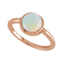 Sapphire Row Lab-Grown White Opal Beaded Bezel Cabochon Ring - 14K Rose Gold (view 4)