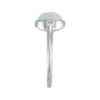 Sapphire Row Lab-Grown White Opal Beaded Bezel Cabochon Ring - Platinum (view 3)