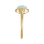 Sapphire Row Lab-Grown White Opal Beaded Bezel Cabochon Ring - 14K Yellow Gold (view 3)