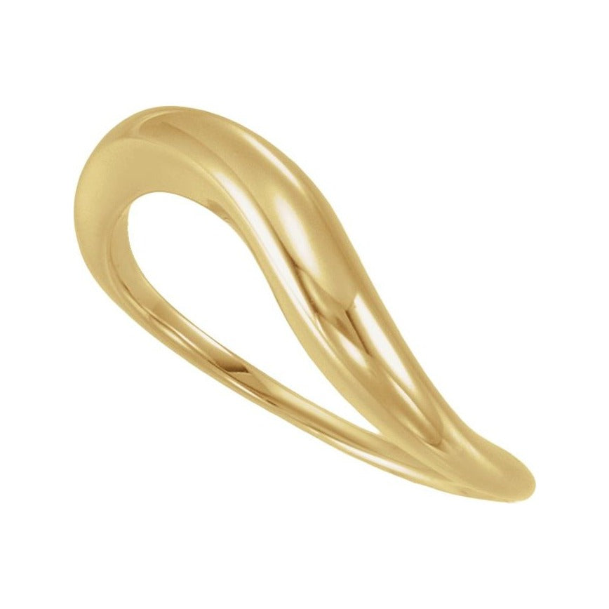 Sapphire Row Gold Freeform Stackable Ring - 14K Yellow Gold (view 4)
