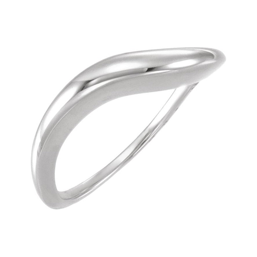 Sapphire Row Gold Freeform Stackable Ring - 14K White Gold
