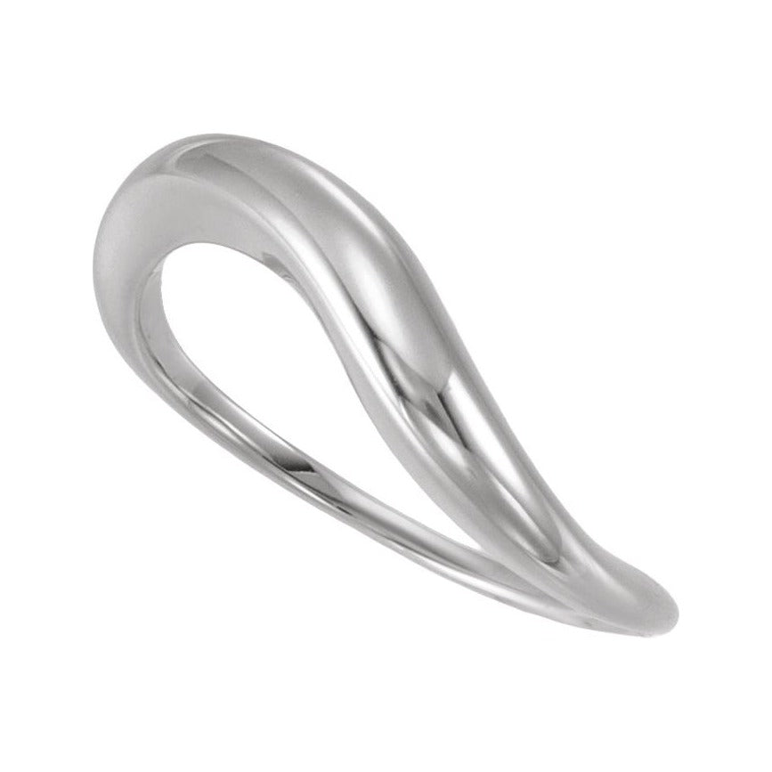 Sapphire Row Gold Freeform Stackable Ring - 14K White Gold (view 4)