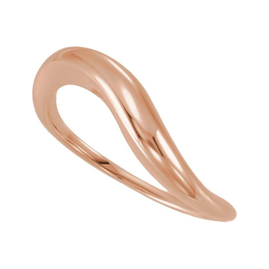 Sapphire Row Gold Freeform Stackable Ring - 14K Rose Gold (view 4)