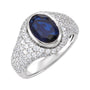 Sapphire Row Lab-Grown Blue Sapphire Pavé Dome Ring - Default Title