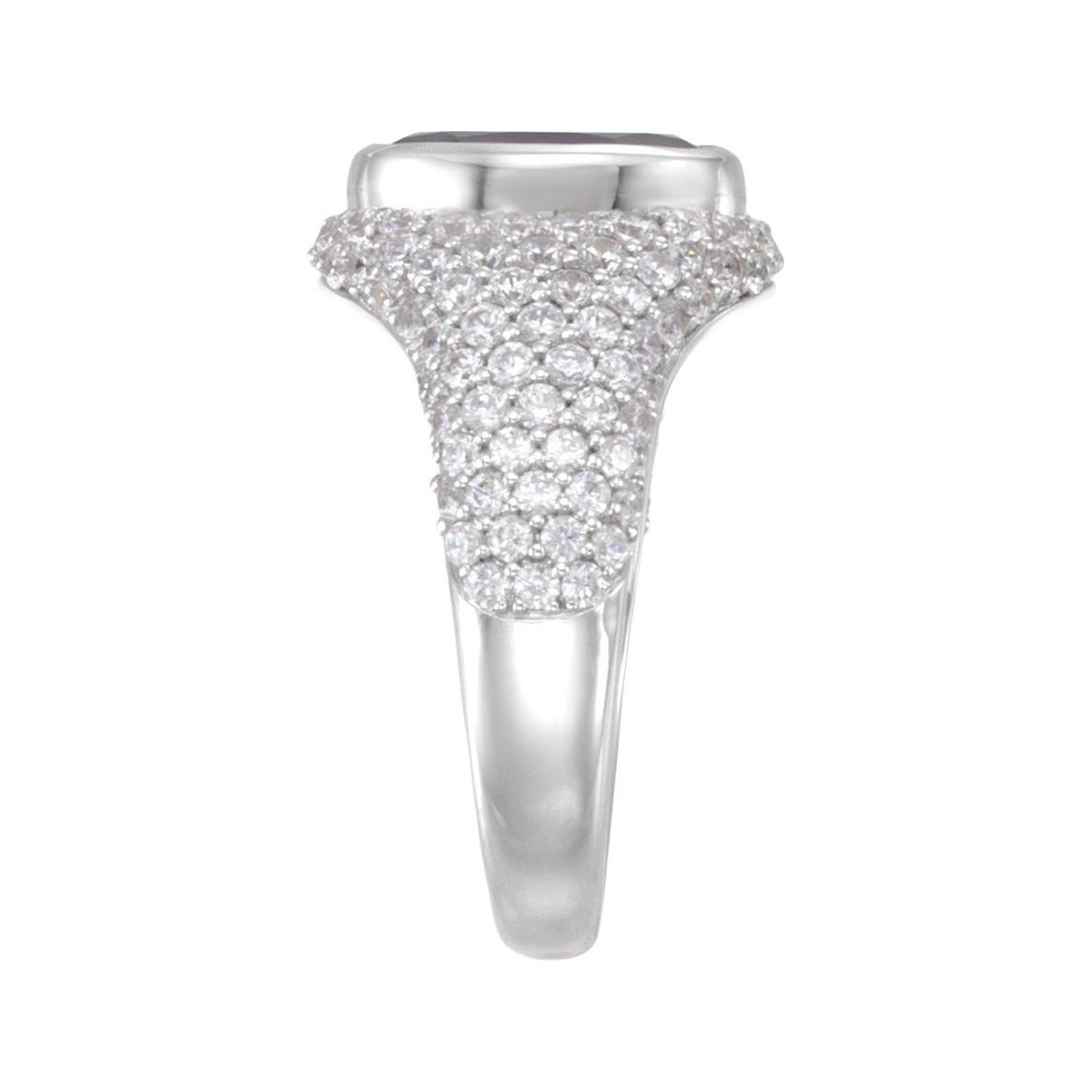 Sapphire Row Lab-Grown Blue Sapphire Pavé Dome Ring - Default Title (view 3)