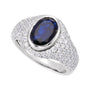 Sapphire Row Lab-Grown Blue Sapphire Pavé Dome Ring - Default Title (view 4)