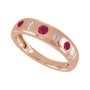 Sapphire Row Lab-Grown Gemstone Embedded Mixed-Cut Ring - Ruby, 14K Rose Gold (view 4)