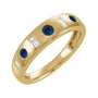 Sapphire Row Lab-Grown Gemstone Embedded Mixed-Cut Ring - Blue Sapphire, 14K Yellow Gold