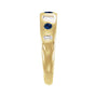 Sapphire Row Lab-Grown Gemstone Embedded Mixed-Cut Ring - Blue Sapphire, 14K Yellow Gold (view 3)