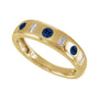 Sapphire Row Lab-Grown Gemstone Embedded Mixed-Cut Ring - Blue Sapphire, 14K Yellow Gold (view 4)