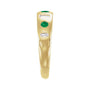 Sapphire Row Lab-Grown Gemstone Embedded Mixed-Cut Ring - Emerald, 14K Yellow Gold (view 3)