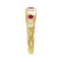 Sapphire Row Lab-Grown Gemstone Embedded Mixed-Cut Ring - Ruby, 14K Yellow Gold (view 3)