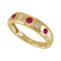 Sapphire Row Lab-Grown Gemstone Embedded Mixed-Cut Ring - Ruby, 14K Yellow Gold (view 4)