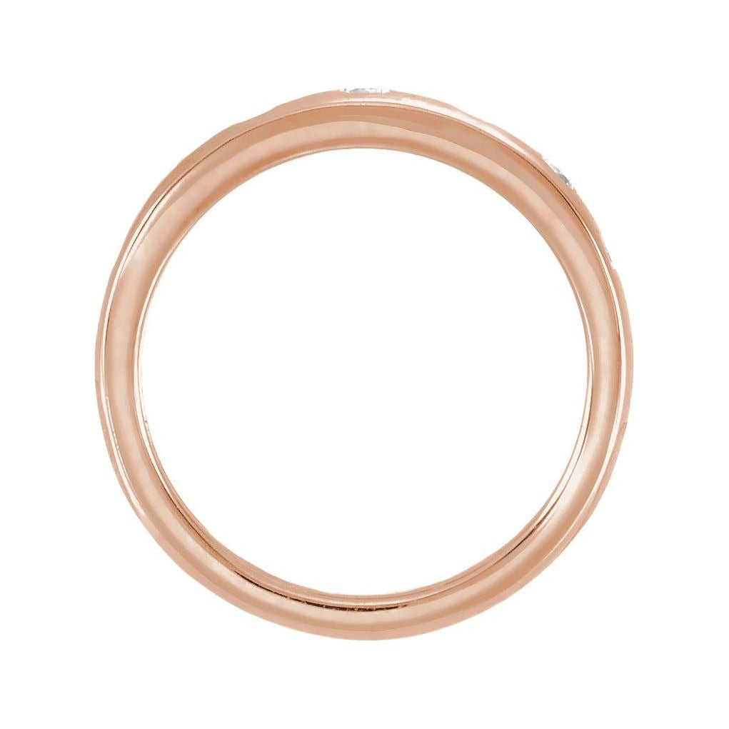 Sapphire Row Lab-Grown Gemstone Embedded Mixed-Cut Ring - Diamond, 14K Rose Gold (view 2)