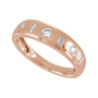 Sapphire Row Lab-Grown Gemstone Embedded Mixed-Cut Ring - Diamond, 14K Rose Gold (view 4)
