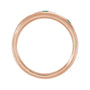 Sapphire Row Lab-Grown Gemstone Embedded Mixed-Cut Ring - Emerald, 14K Rose Gold (view 2)