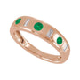 Sapphire Row Lab-Grown Gemstone Embedded Mixed-Cut Ring - Emerald, 14K Rose Gold (view 4)