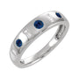 Sapphire Row Lab-Grown Gemstone Embedded Mixed-Cut Ring - Blue Sapphire, 14K White Gold