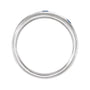 Sapphire Row Lab-Grown Gemstone Embedded Mixed-Cut Ring - Blue Sapphire, 14K White Gold (view 2)