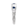 Sapphire Row Lab-Grown Gemstone Embedded Mixed-Cut Ring - Blue Sapphire, 14K White Gold (view 3)
