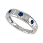 Sapphire Row Lab-Grown Gemstone Embedded Mixed-Cut Ring - Blue Sapphire, 14K White Gold (view 4)